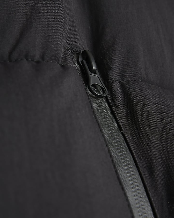 Big & Tall black hooded puffer jacket