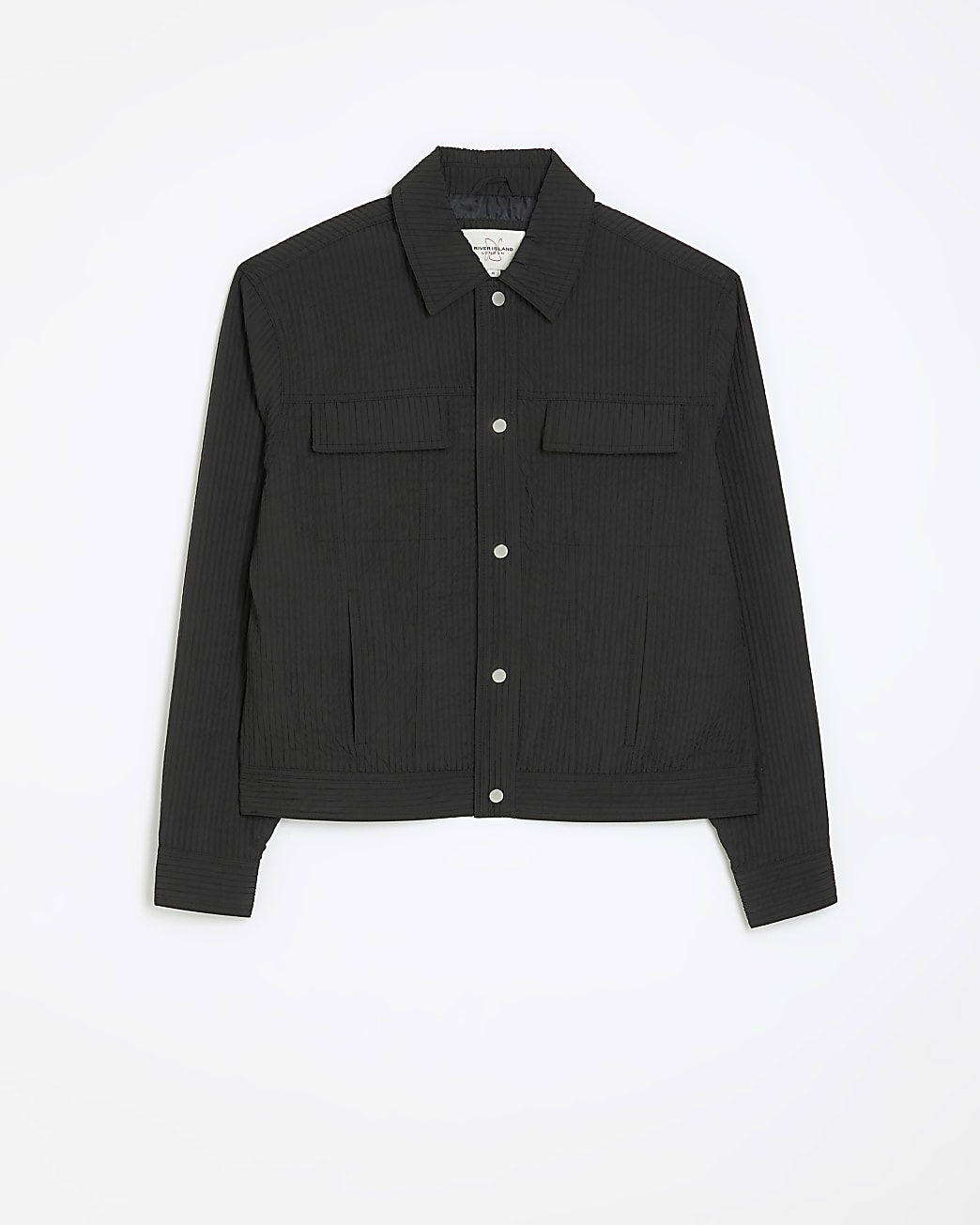 Black regular fit pleated western jacket