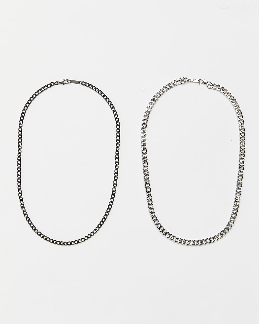 Silver colour multi-row chunky chain necklace