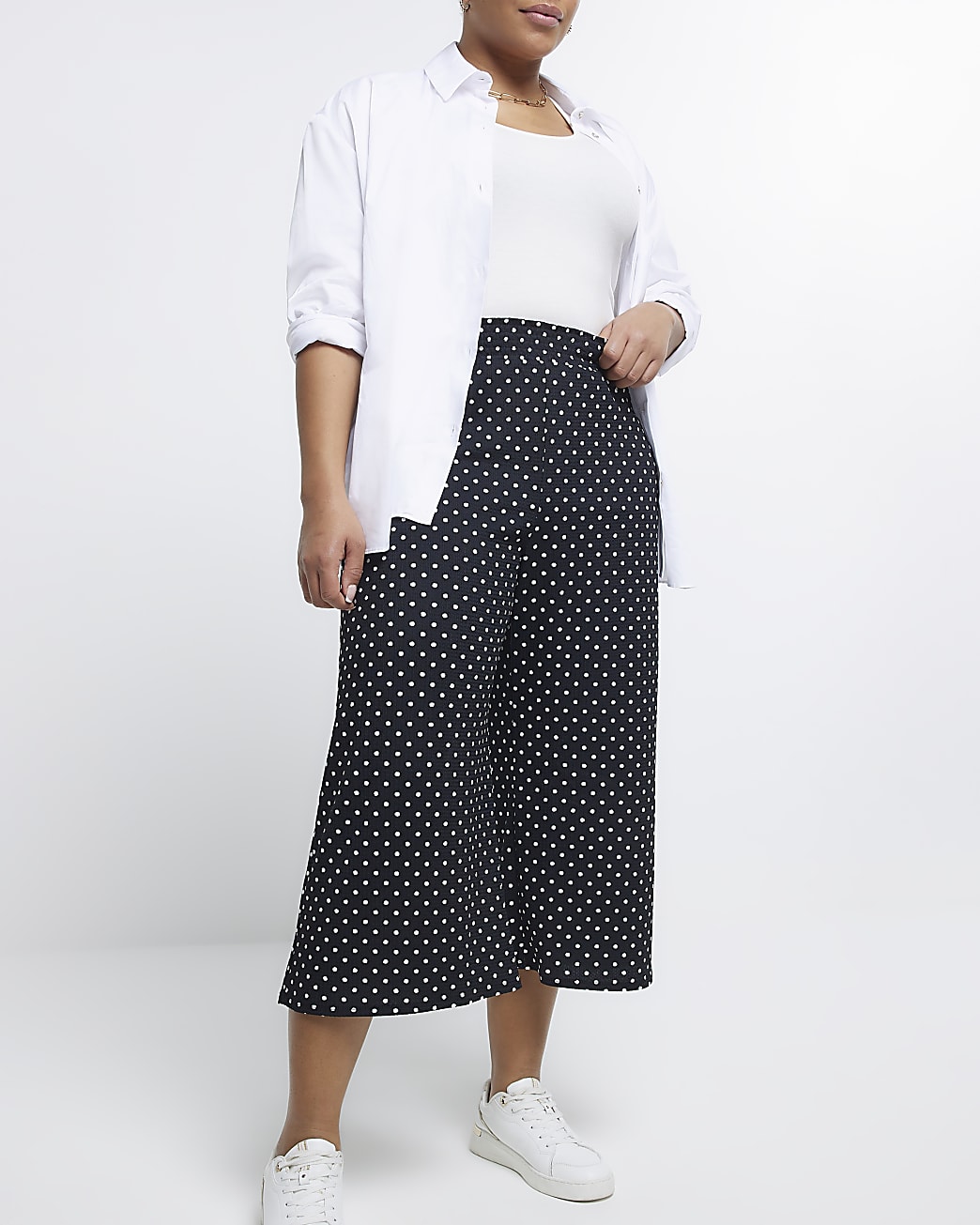 Plus black spot culottes