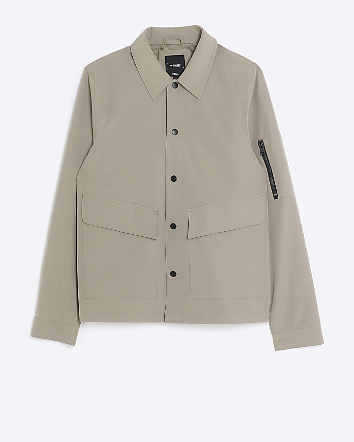 Stone regular fit tech overshirt