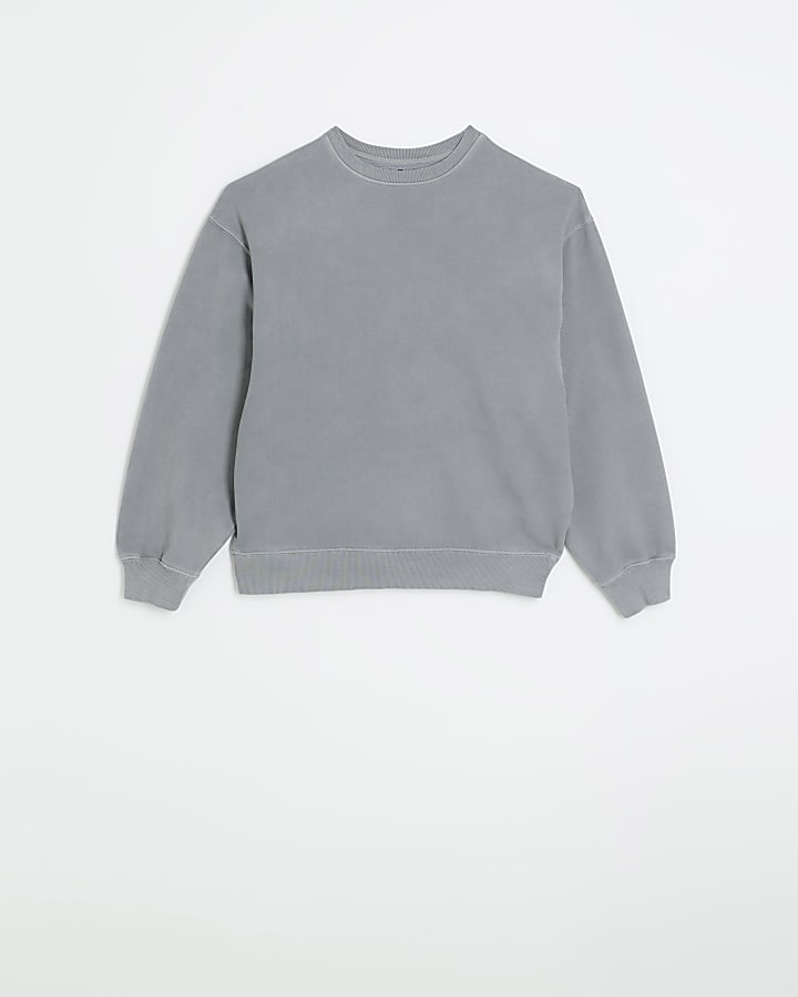 Washed grey oversized fit sweatshirt