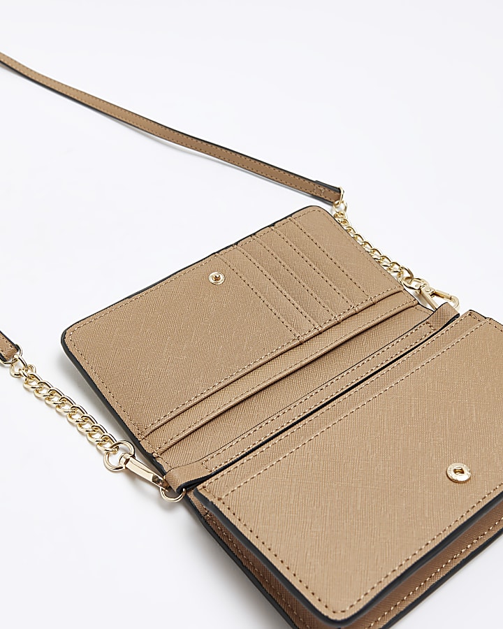 Brown RI monogram cross body bag