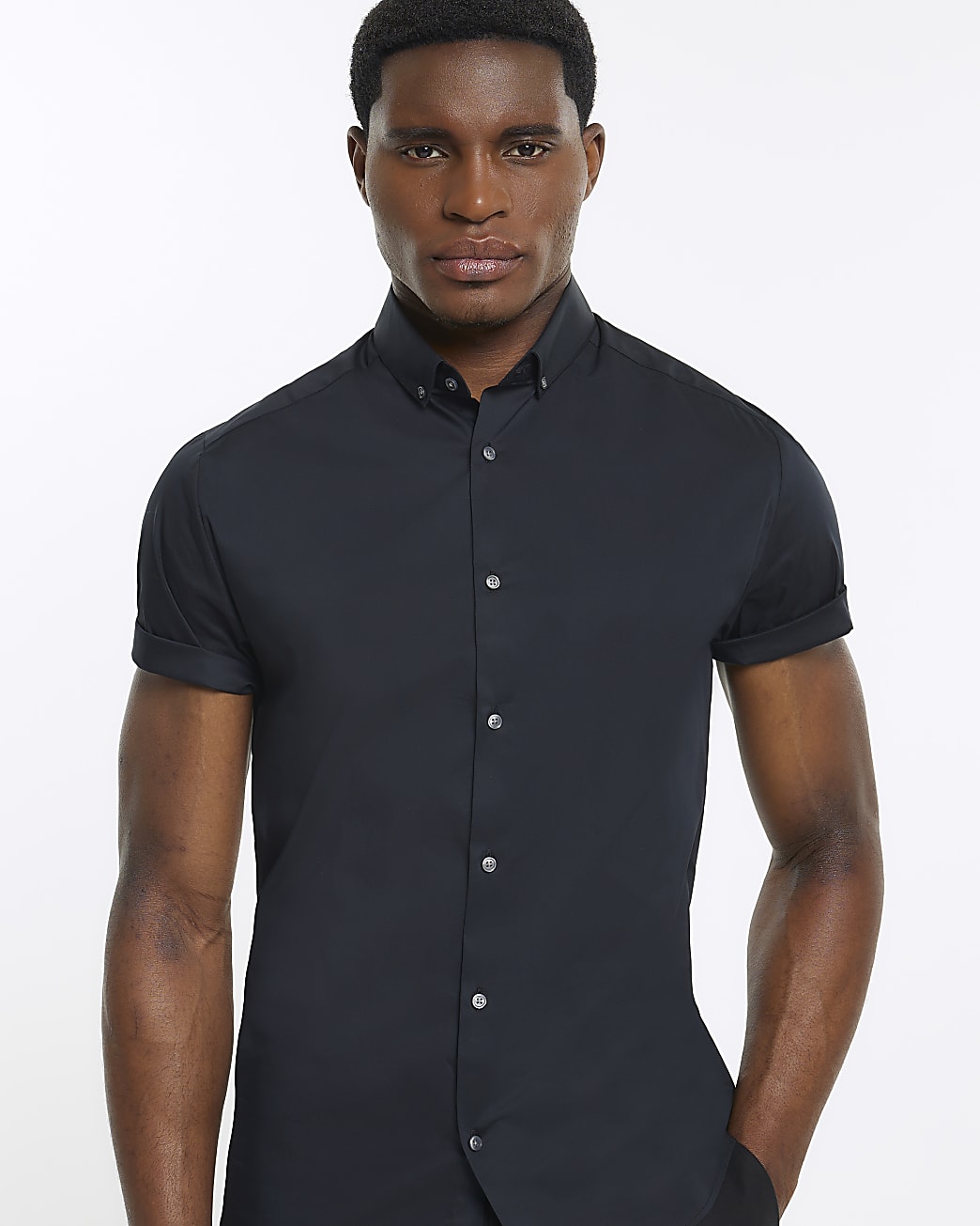 Black RR Muscle fit short sleeve shirt