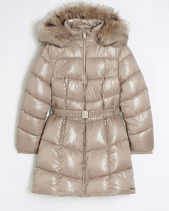 Brown fitted padded jacket