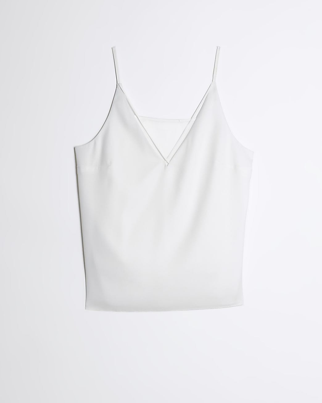 Plus white satin strap cami top