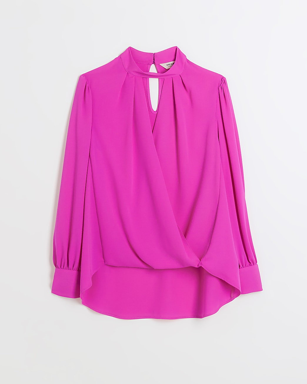 Pink cut out wrap blouse