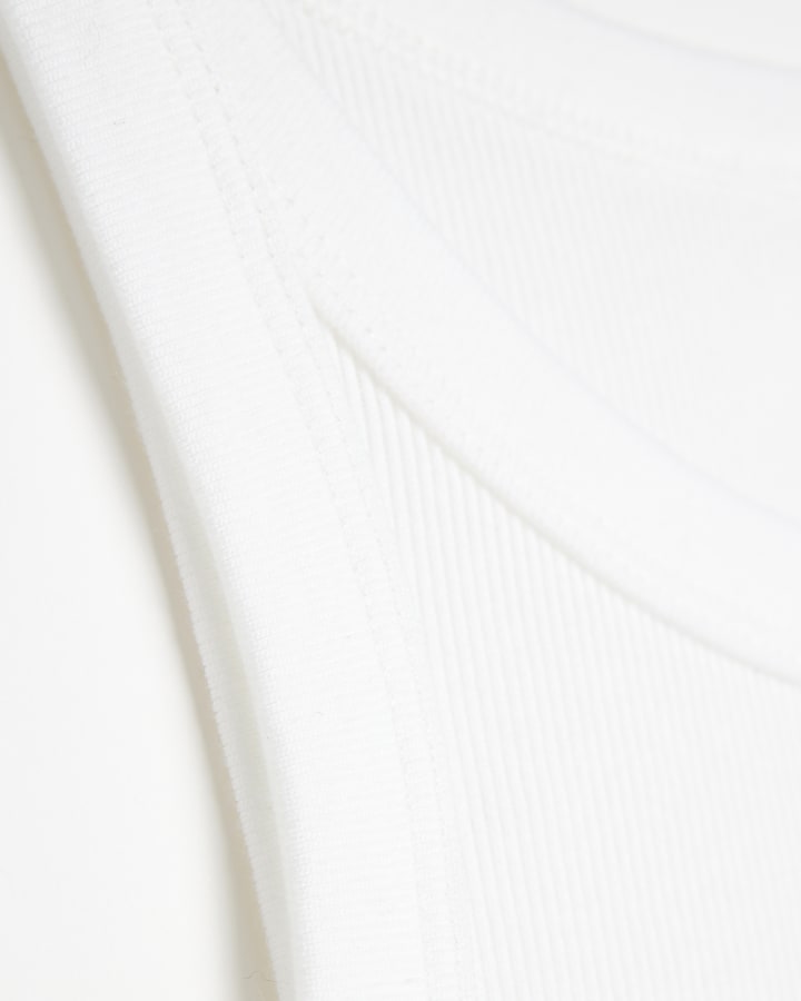 White rib racer vest top multipack
