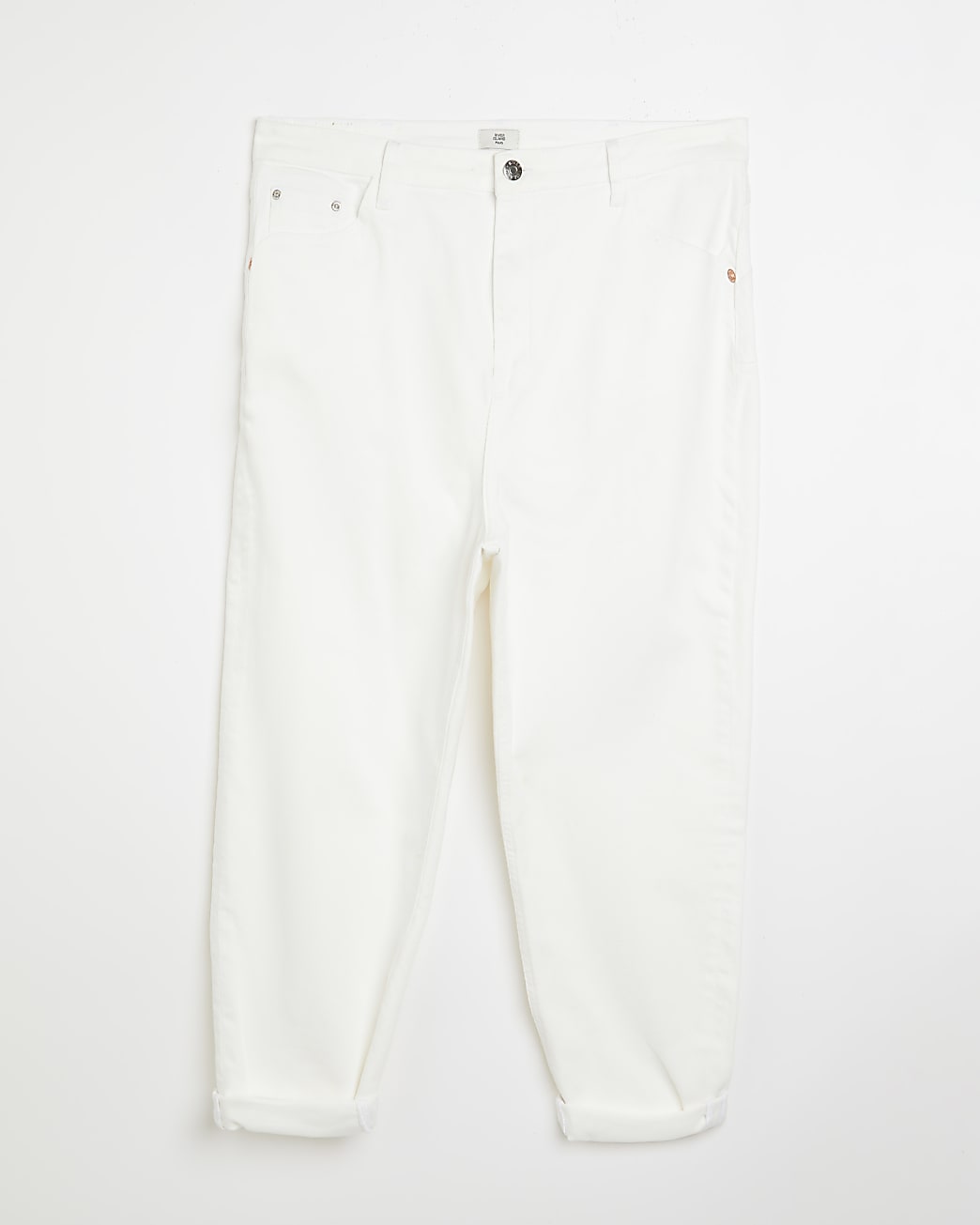Plus white high waisted mom jeans