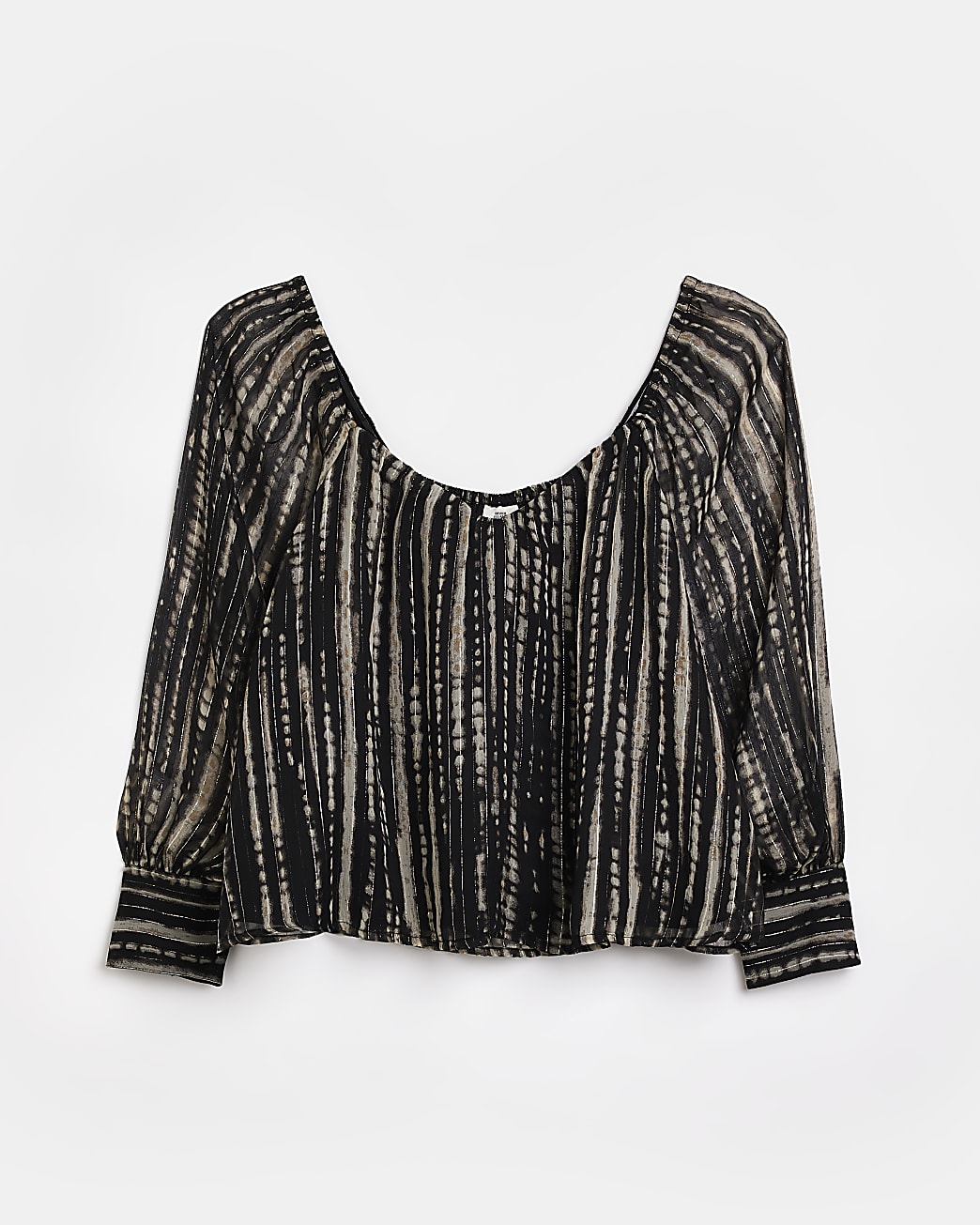 Black stripe long sleeve blouse