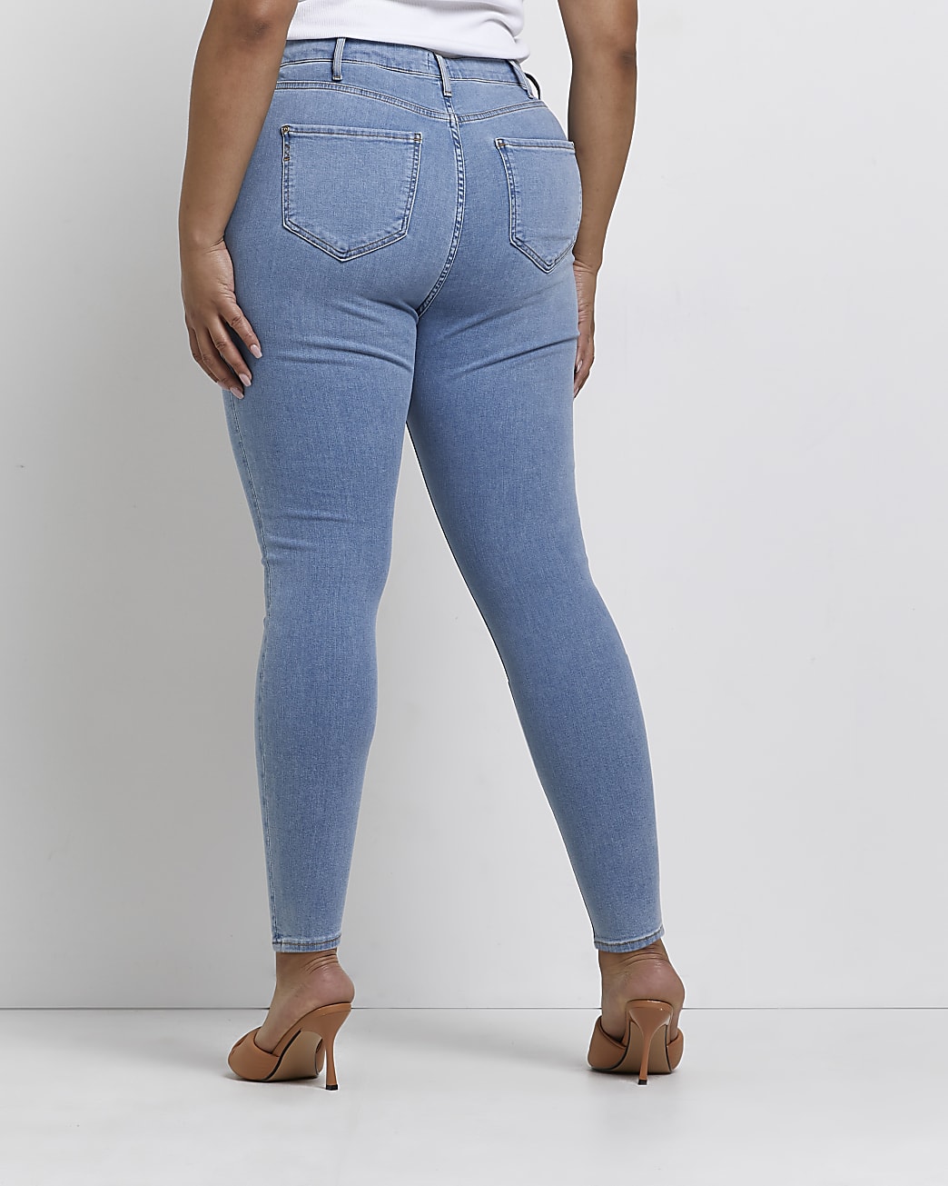 Plus blue high waisted jeggings