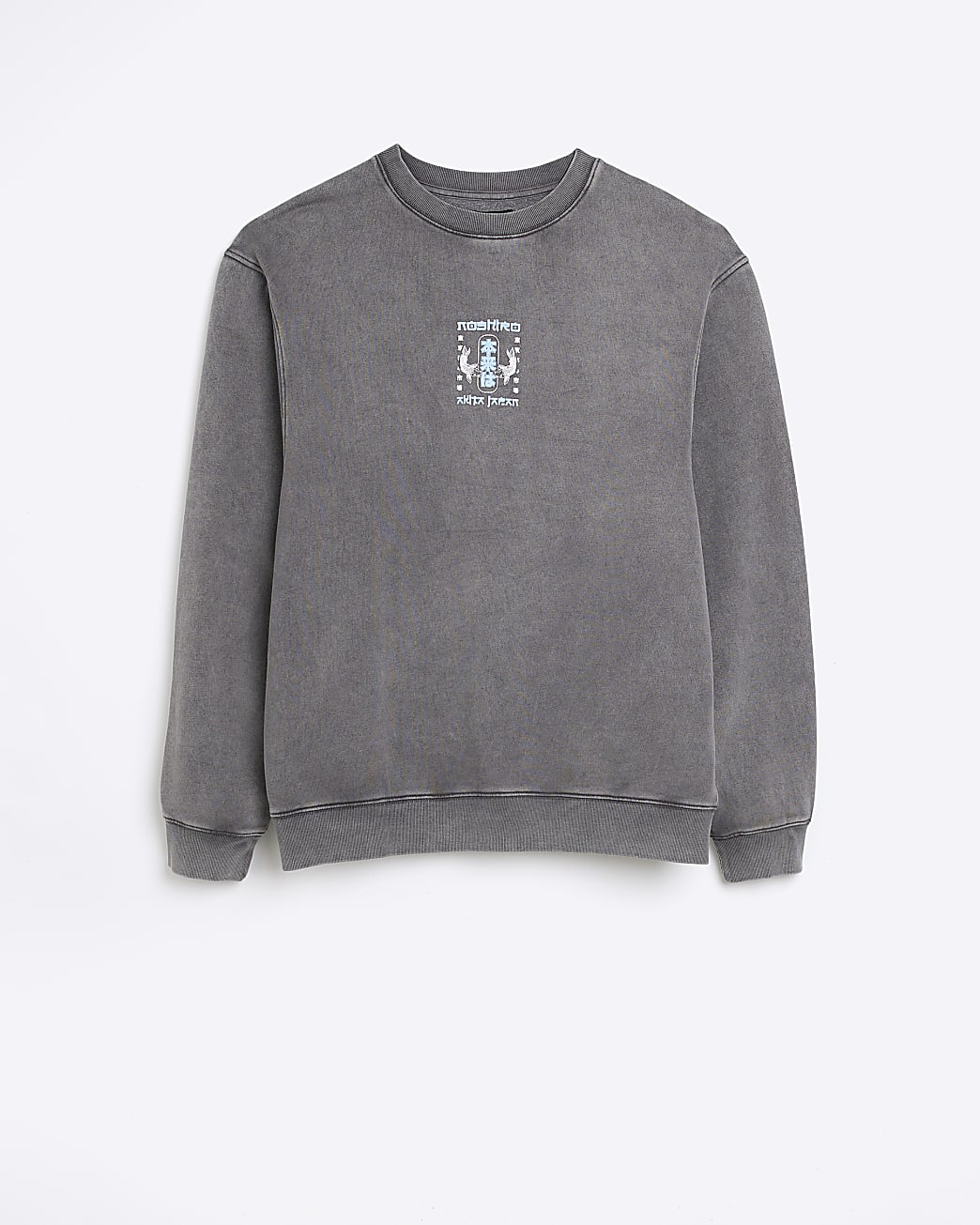 Washed black regular fit Japanese sweatshirt