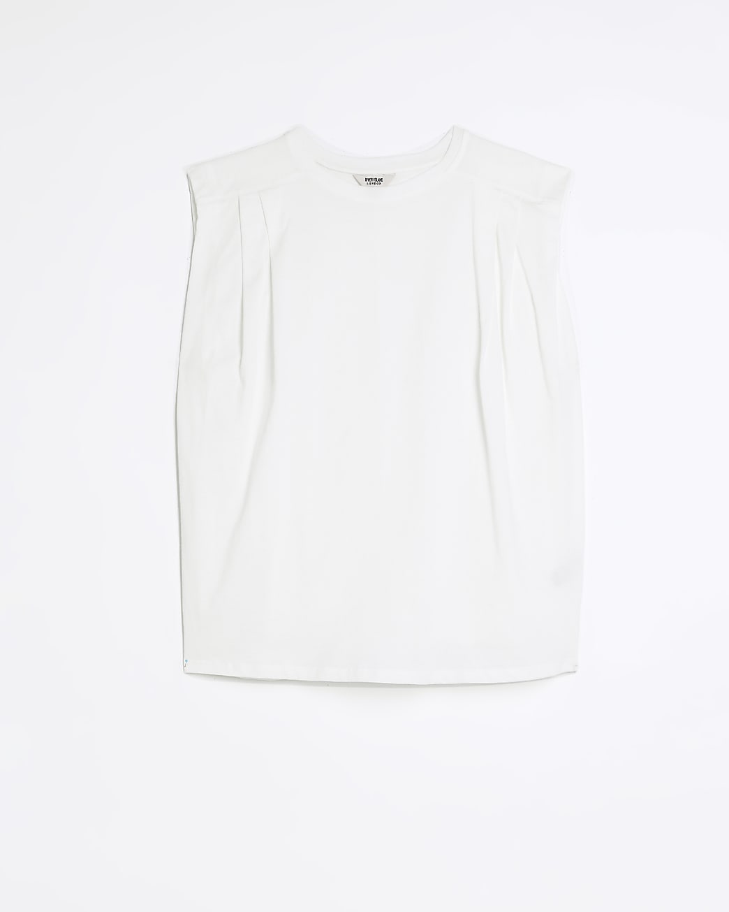 White box pleat sleeveless t-shirt