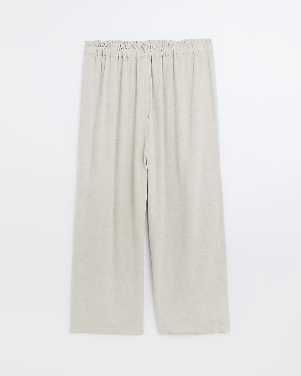 Plus stone linen blend wide leg trousers