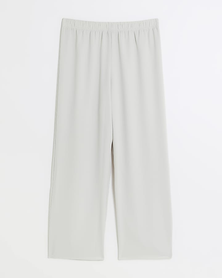 Grey elasticated wide leg trousers