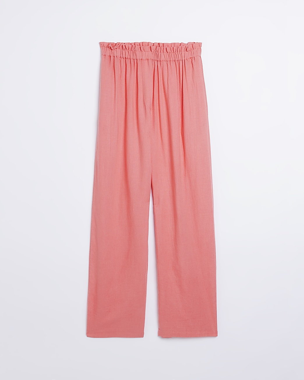 Pink wide leg trousers with linen