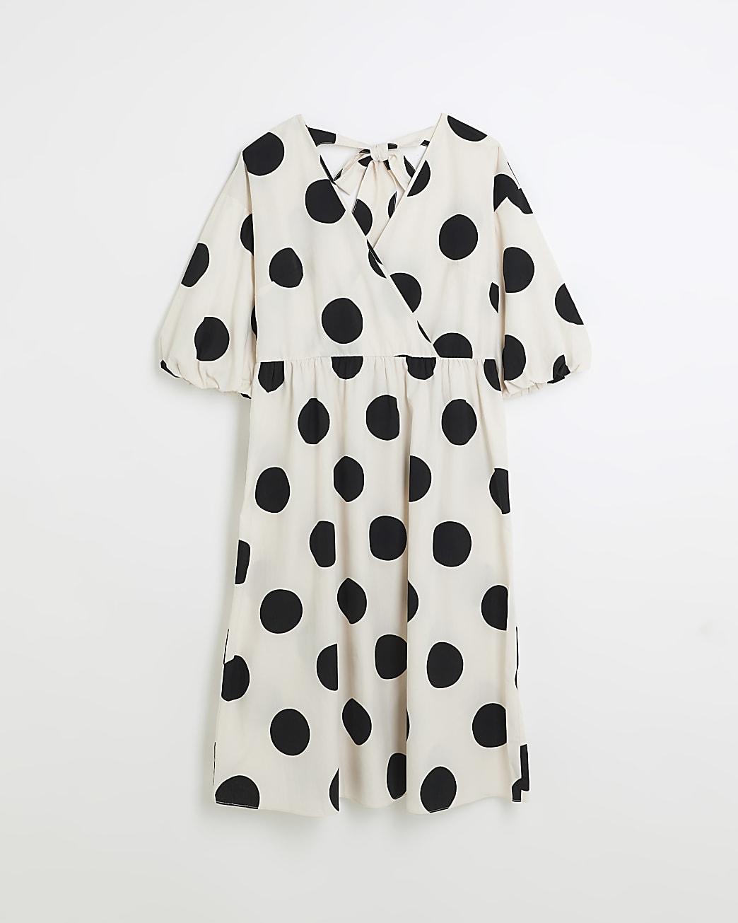 Petite white puff sleeve smock midi dress