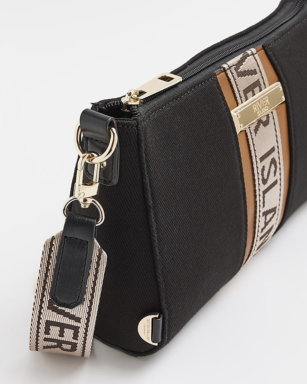 Black RI monogram cross body bag