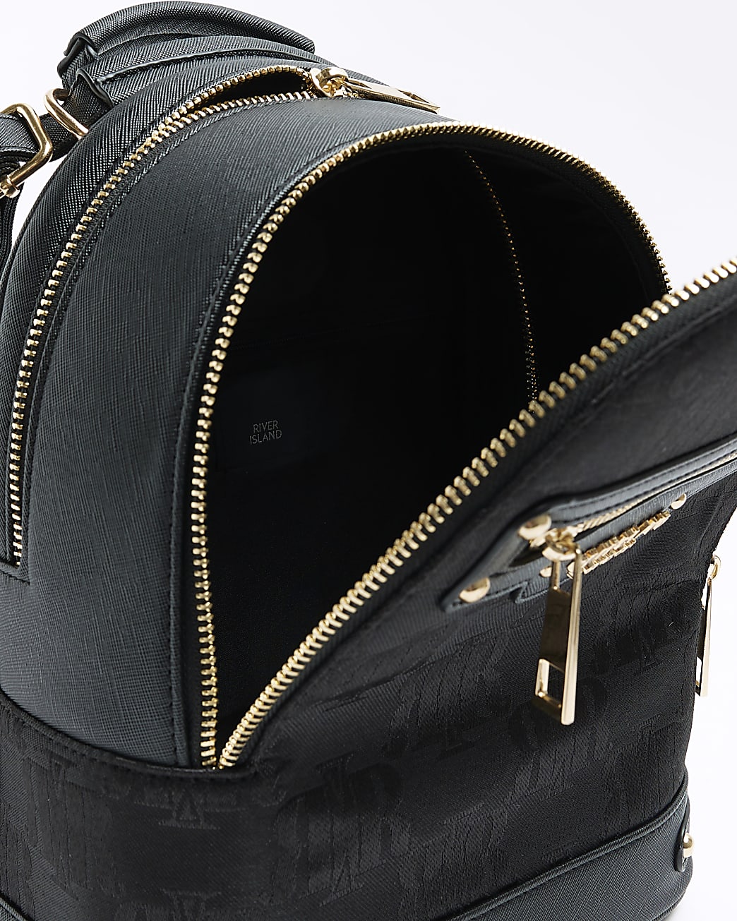 Black jacquard backpack