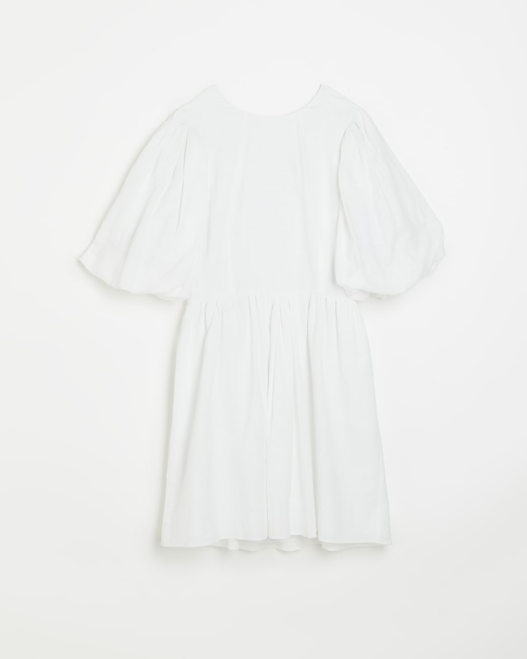 White puff sleeve mini dress