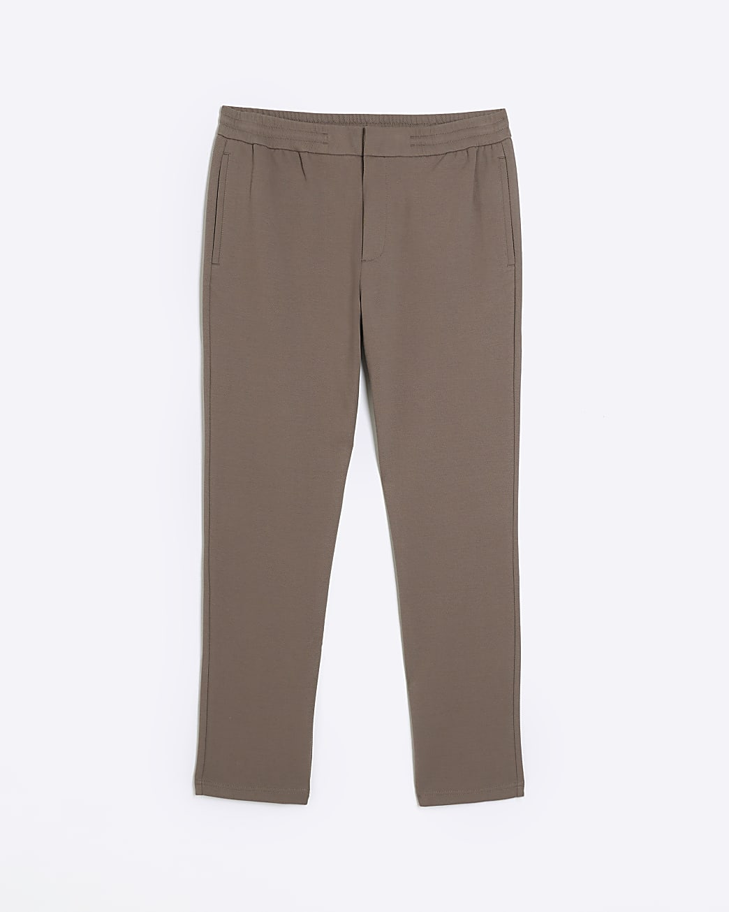 Stone slim fit twill pull on smart joggers