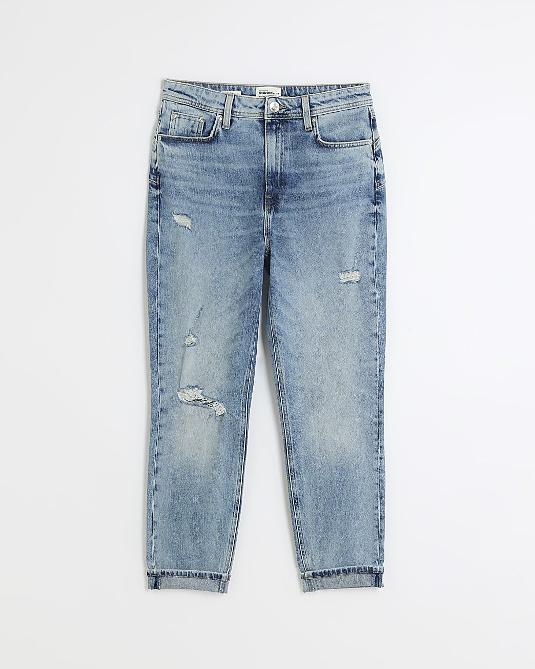 Blue high rise sculpt mom jeans