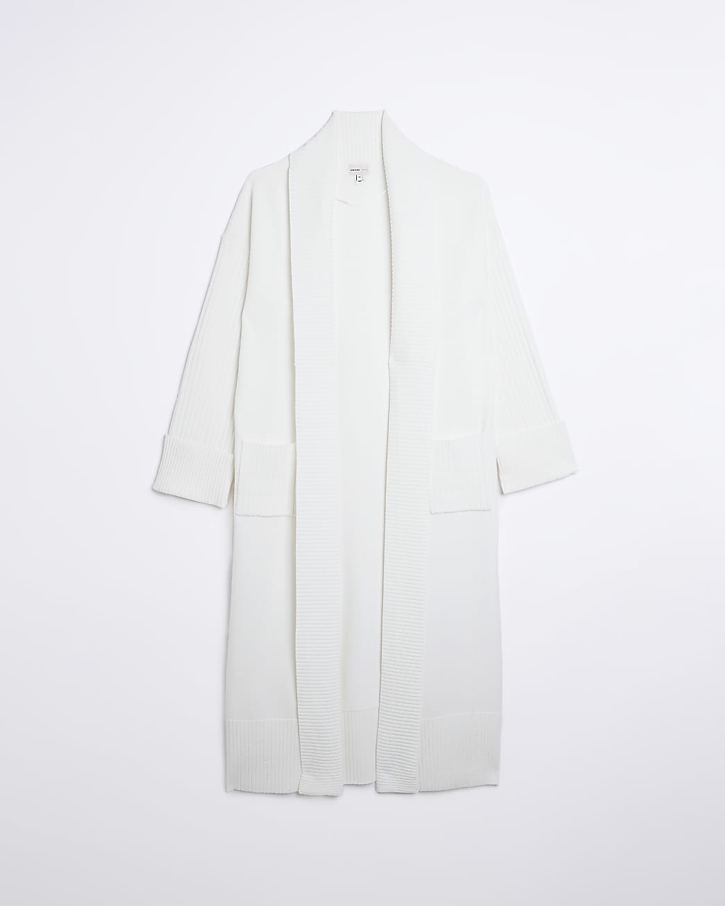 Cream knit longline cardigan