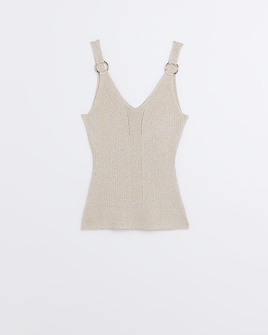 Gold ribbed knitted vest