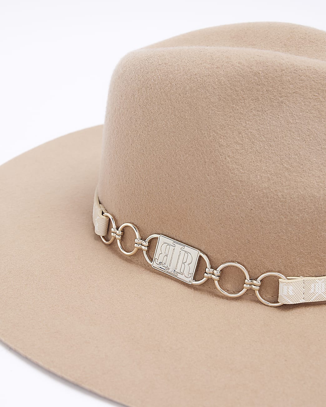 Beige wool fedora