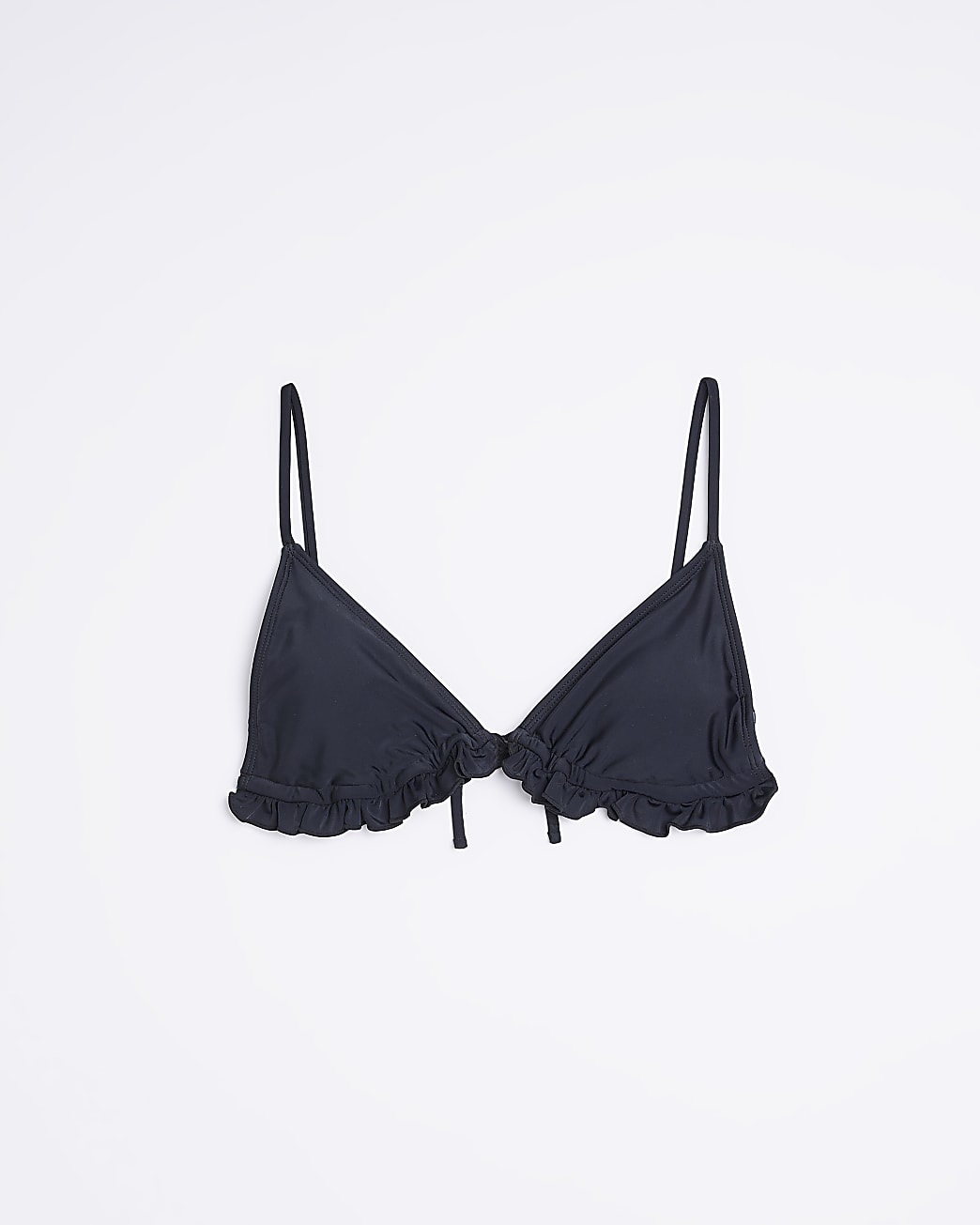 Black Frill Triangle Bikini Top