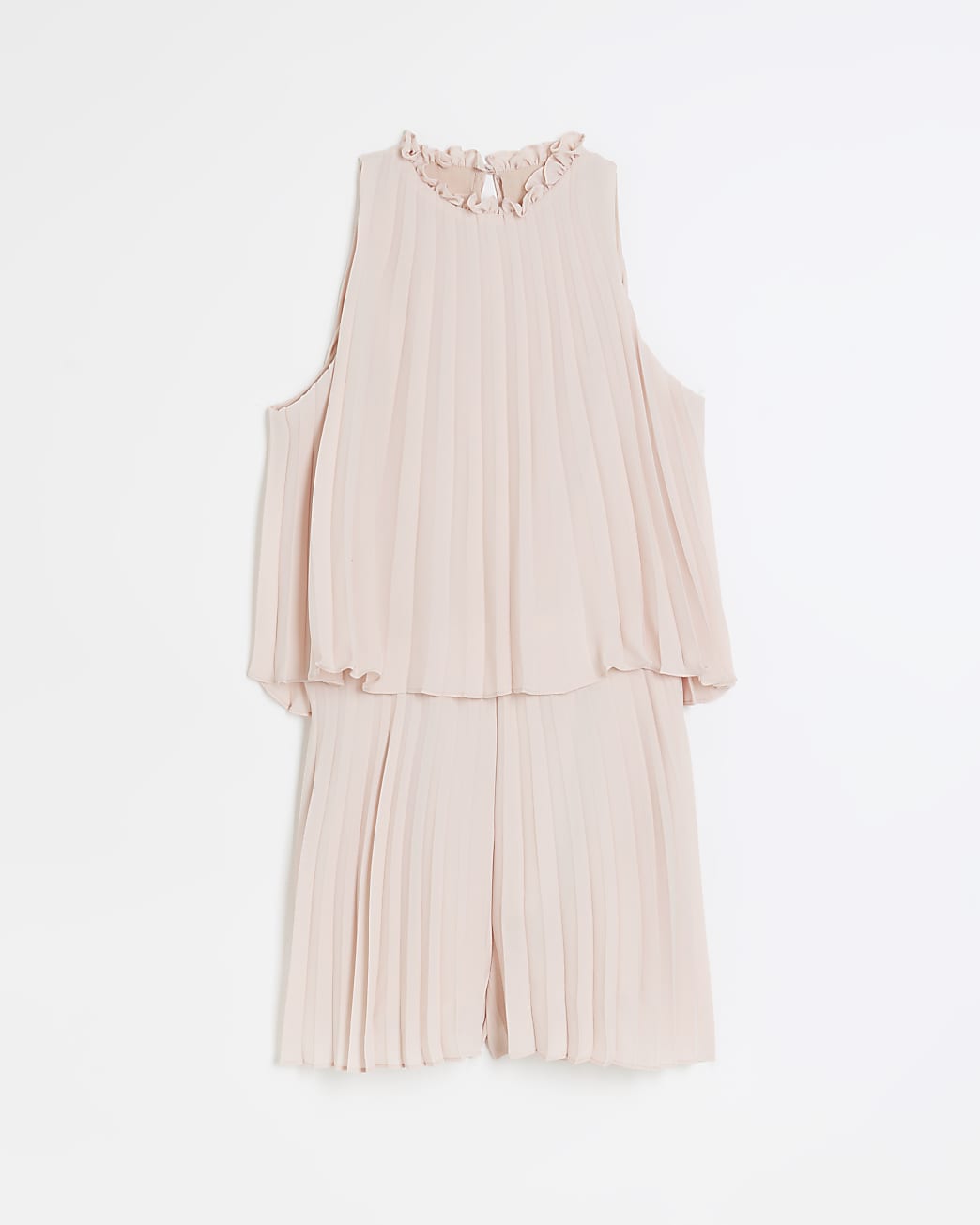 Pink chiffon layered playsuit