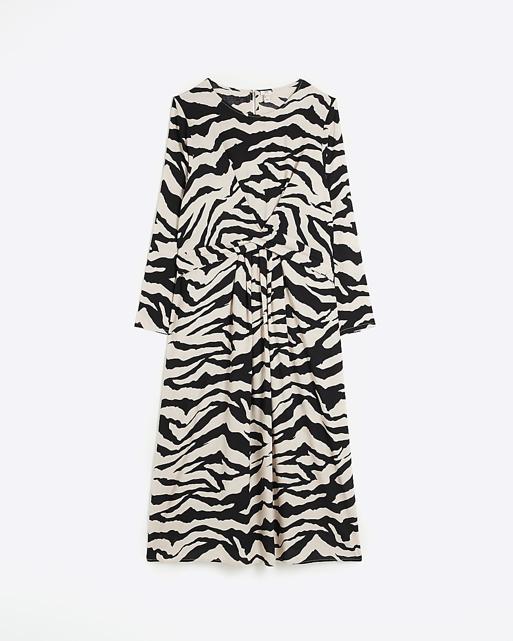 Plus beige animal print swing midi dress
