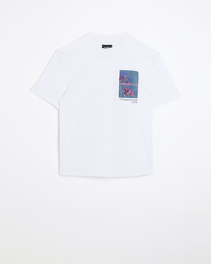 White regular fit graphic t-shirt