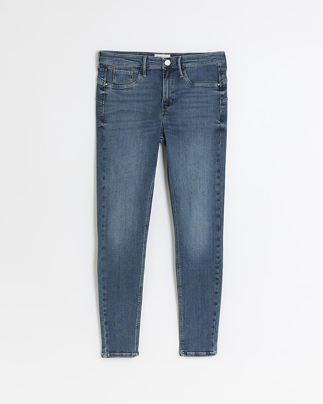 Blue mid rise skinny sculpt jeans