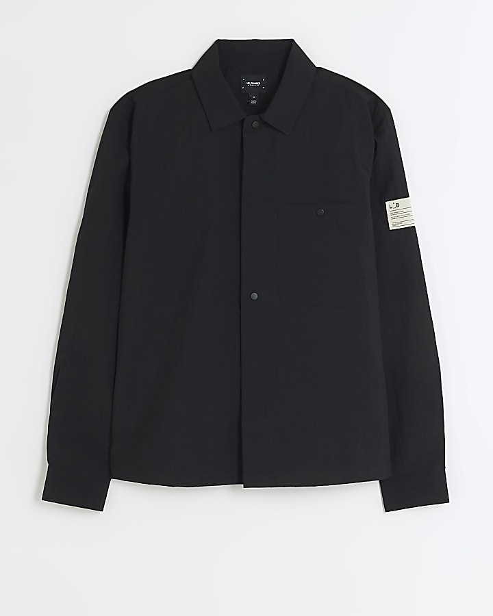 Black oversized fit utility jacket