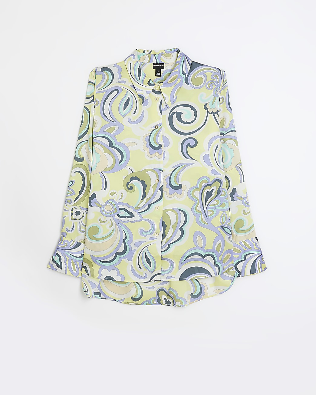 Yellow satin paisley shirt