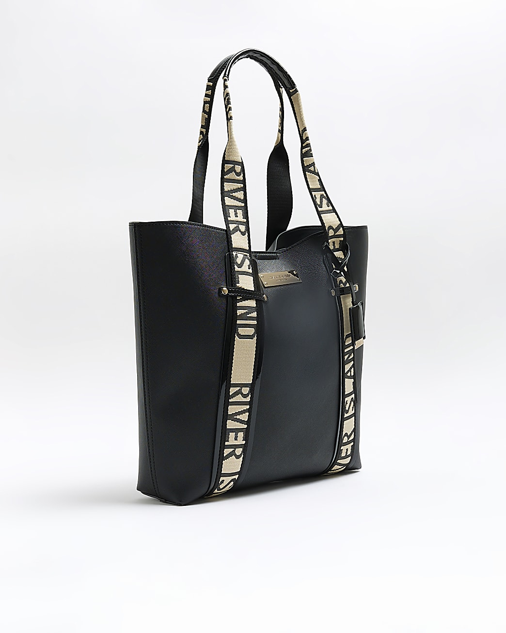 Black RI handle shopper bag