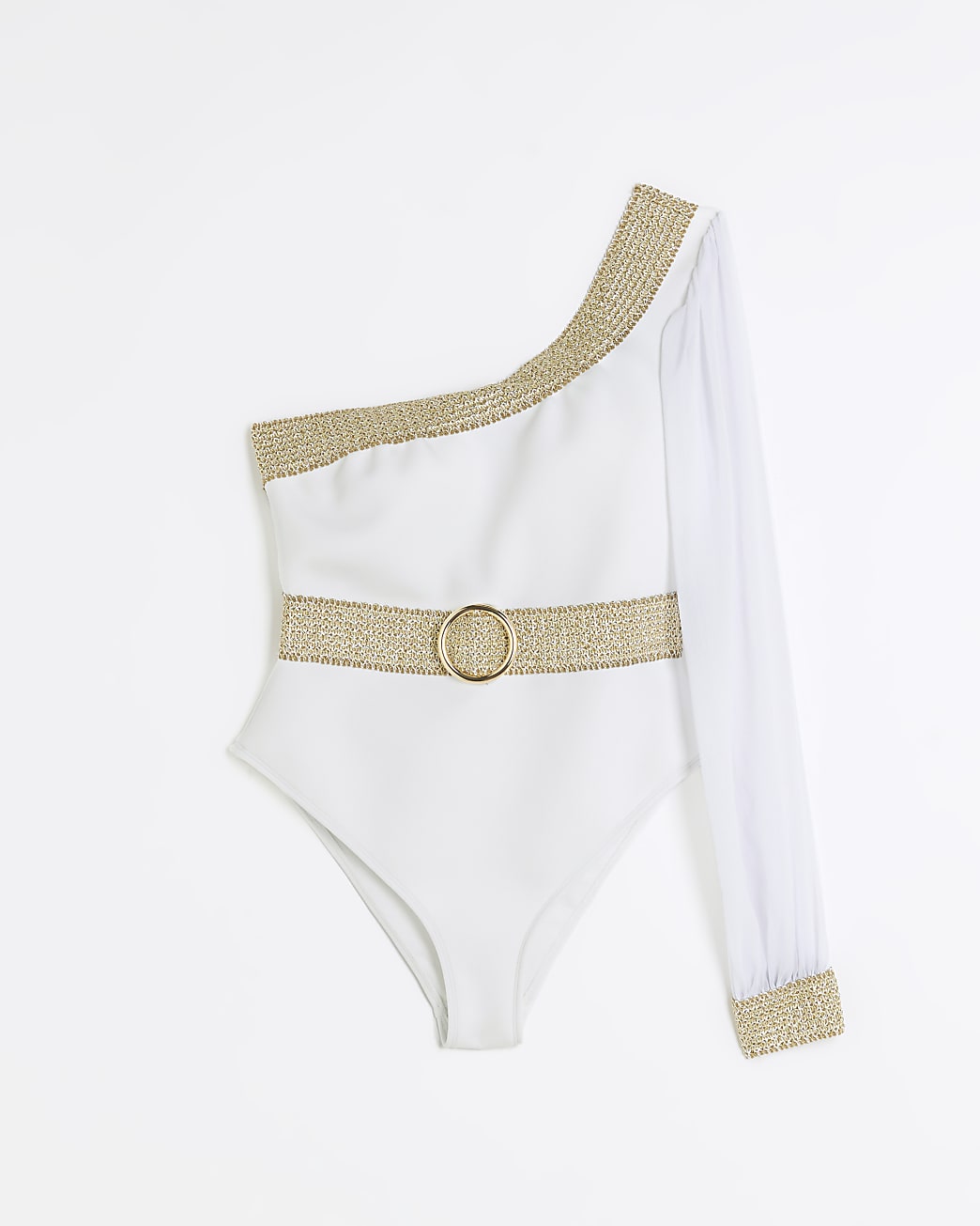 White one shoulder swimsuit