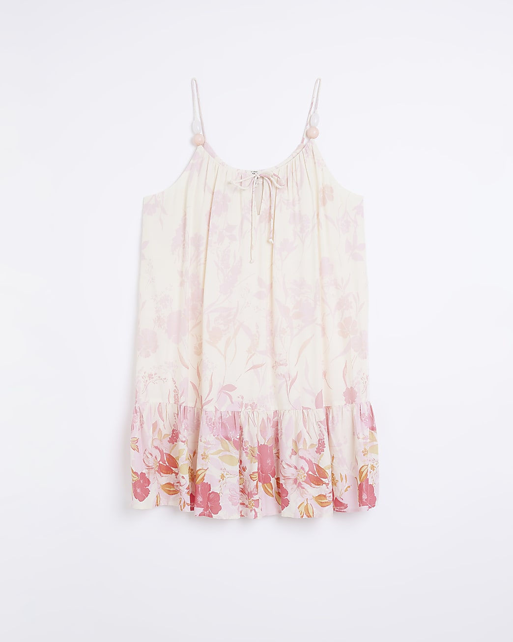 Cream floral slip mini dress