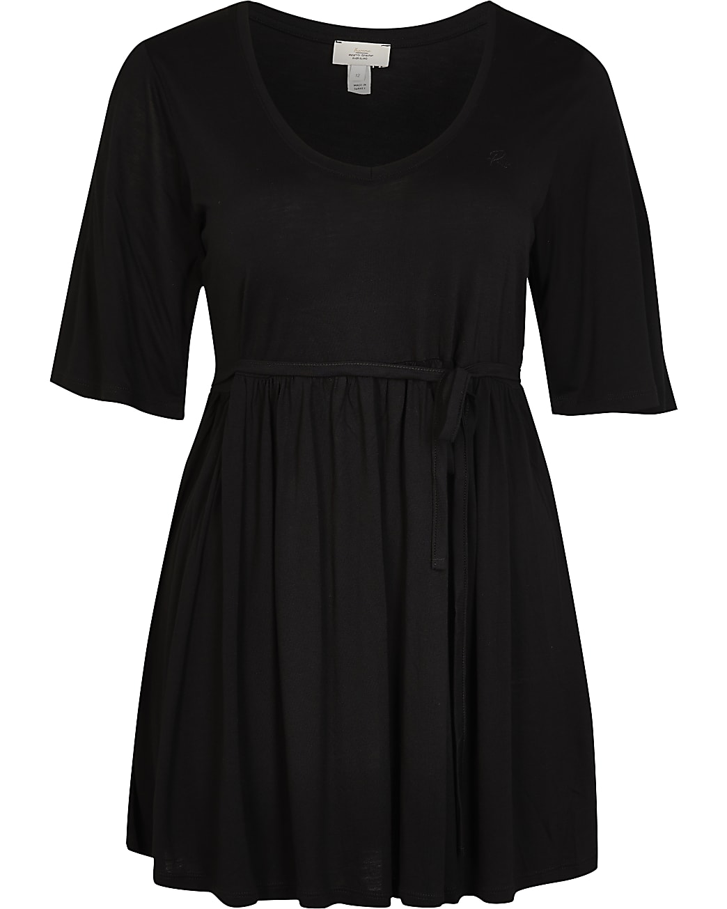 Maternity black tie waist t-shirt