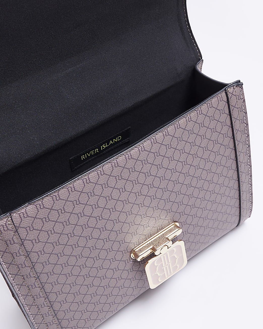 Pink RI monogram quilted shoulder bag