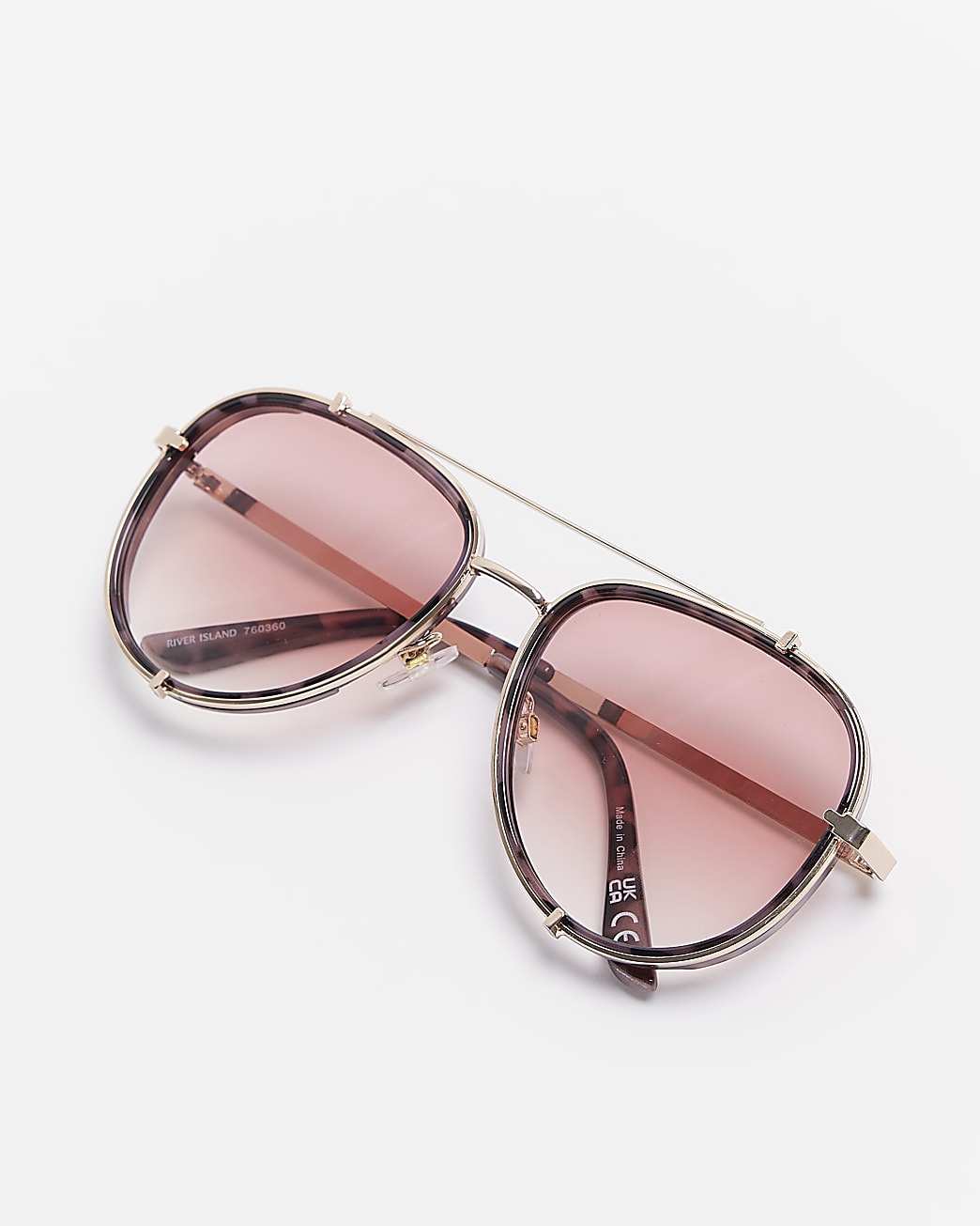 Pink tinted aviator sunglasses
