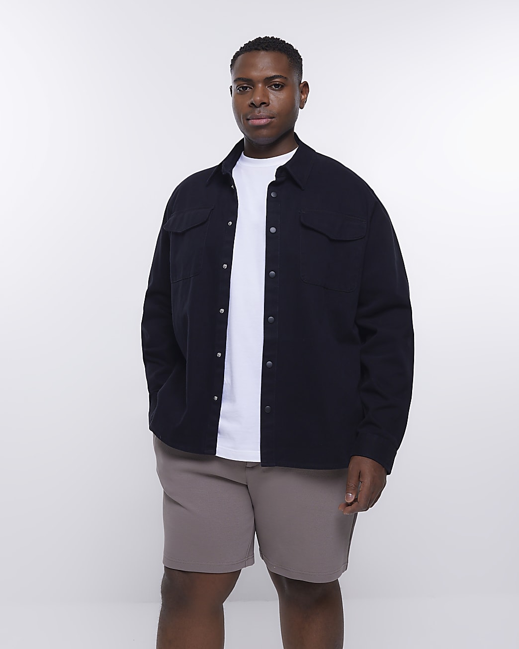 Big & Tall brown slim fit twill shorts