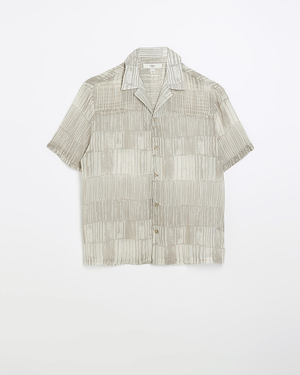 Stone regular fit sheer abstract shirt