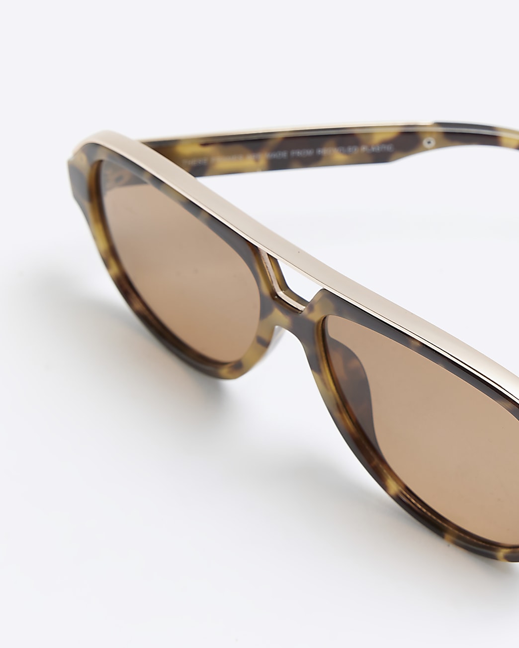 Brown leopard print aviator sunglasses