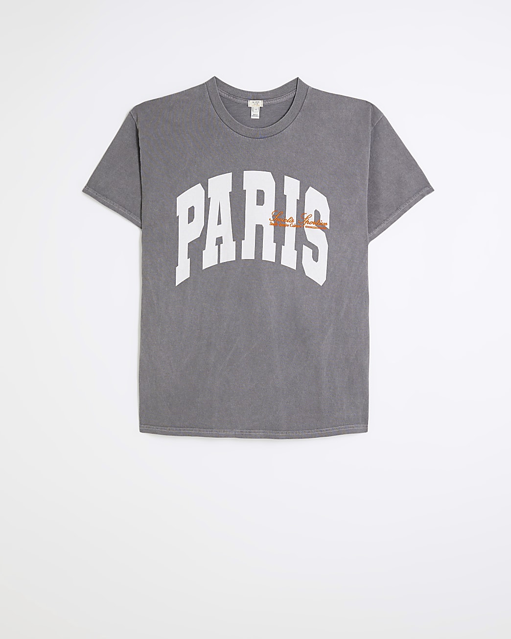 Grey washed Paris graphic t-shirt