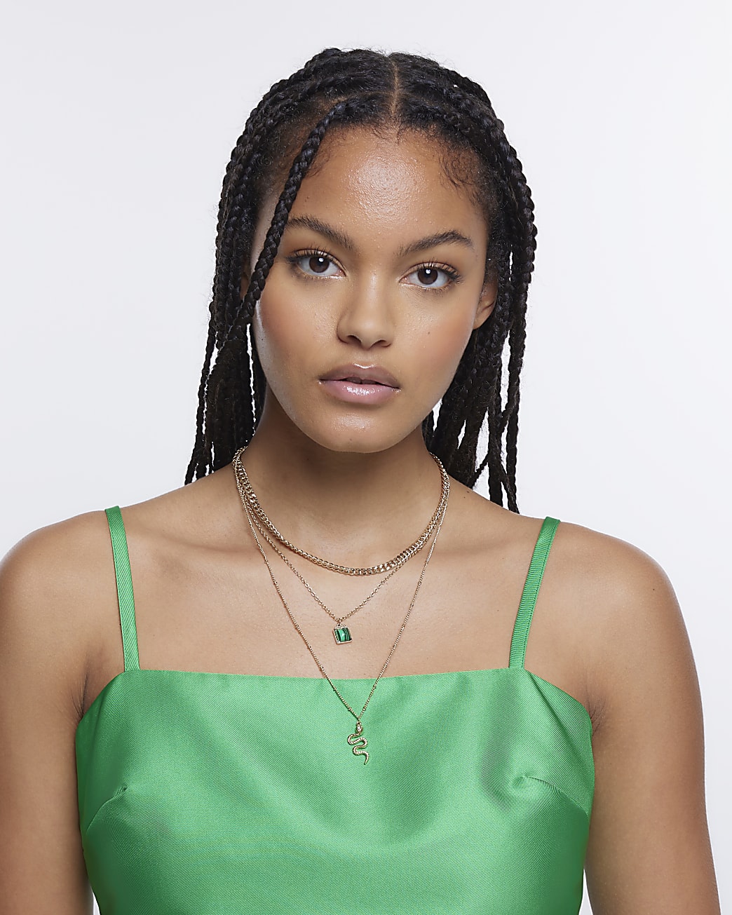 Gold Multi Chain Pendant Necklace