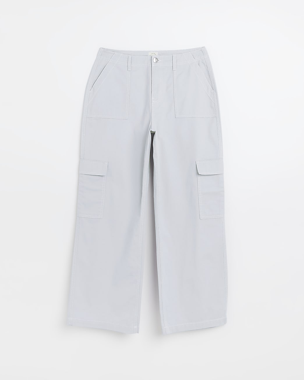 Grey utility cargo trousers