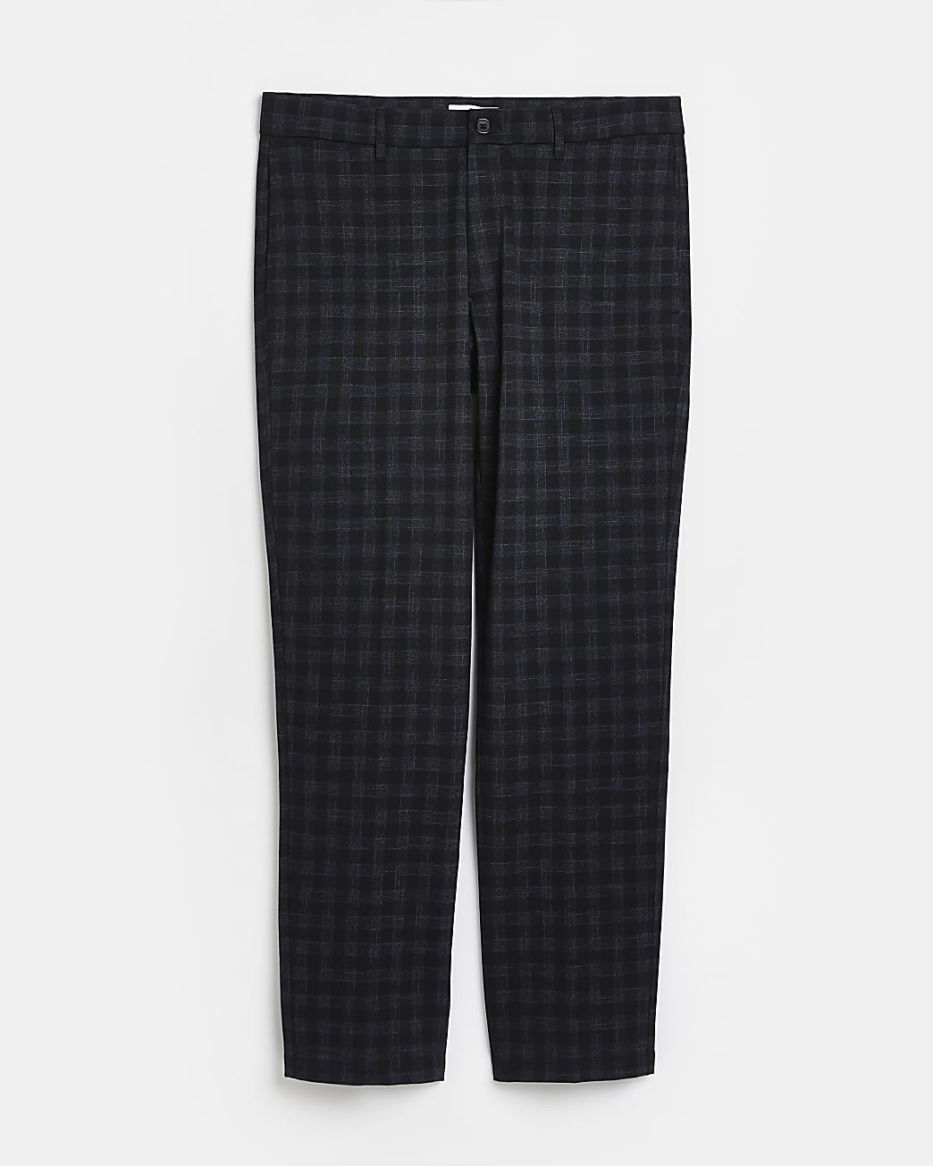 Navy skinny fit check trousers