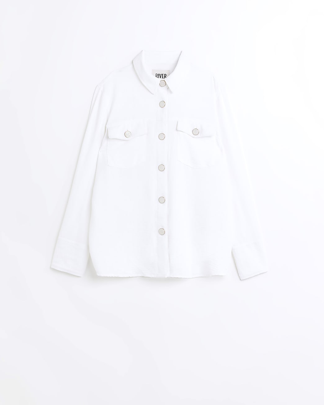 White textured long sleeve shirt